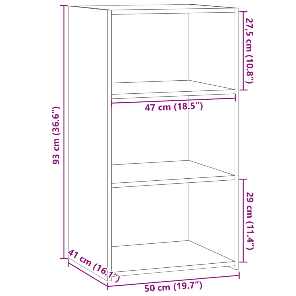 Buffet blanc 50x41x93 cm bois d'ingénierie