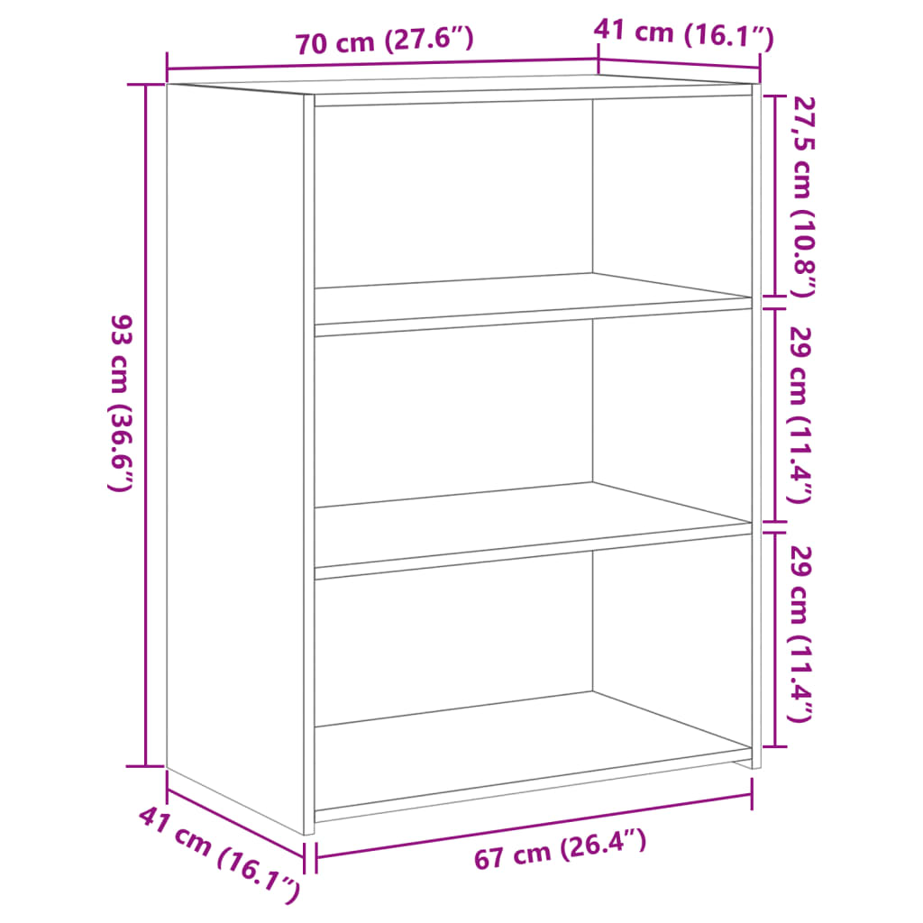 Buffet blanc 70x41x93 cm bois d'ingénierie