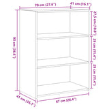 Buffet blanc 70x41x93 cm bois d'ingénierie