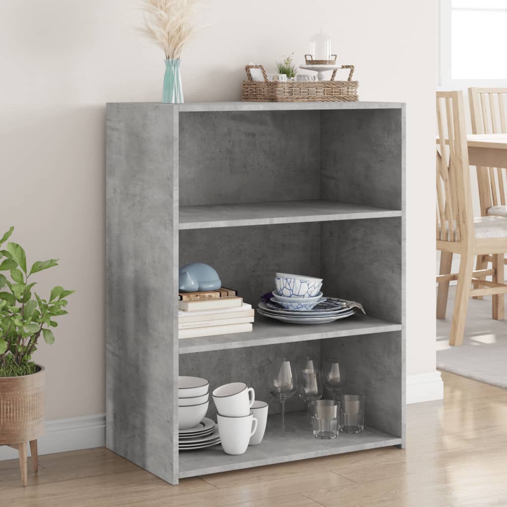 Concrete gray sideboard 70x41x93 cm engineered wood