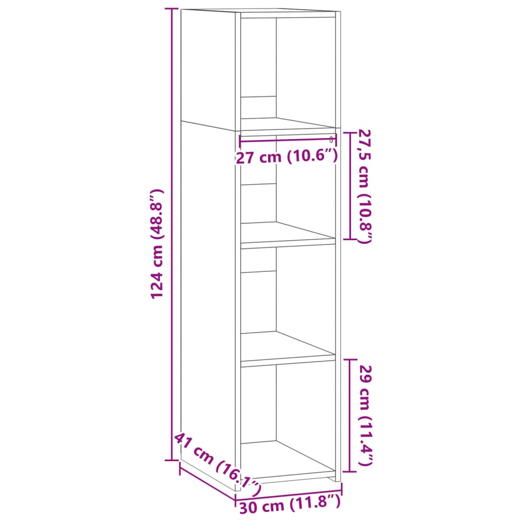 Buffet sonoma gris 30x41x124 cm bois d'ingénierie