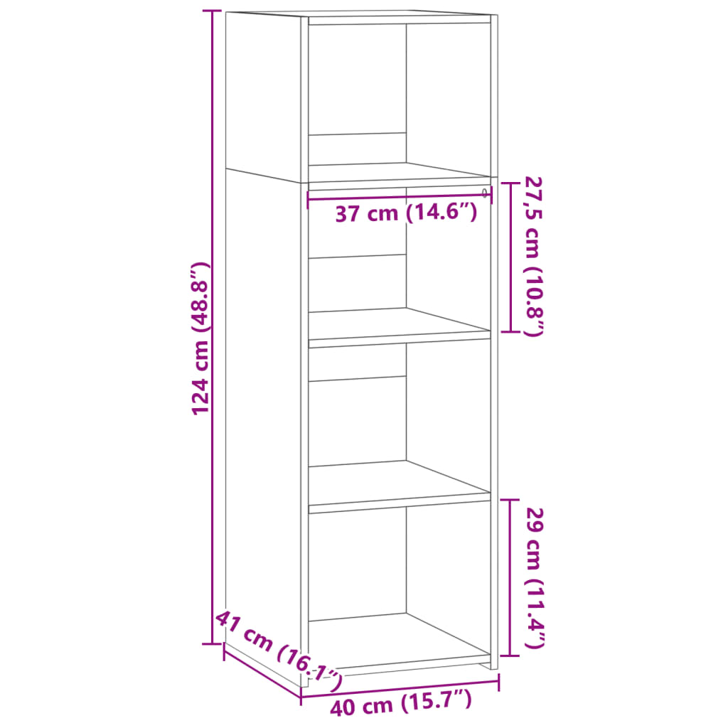 Buffet blanc 40x41x124 cm bois d'ingénierie