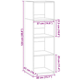 Buffet chêne sonoma 40x41x124 cm bois d'ingénierie