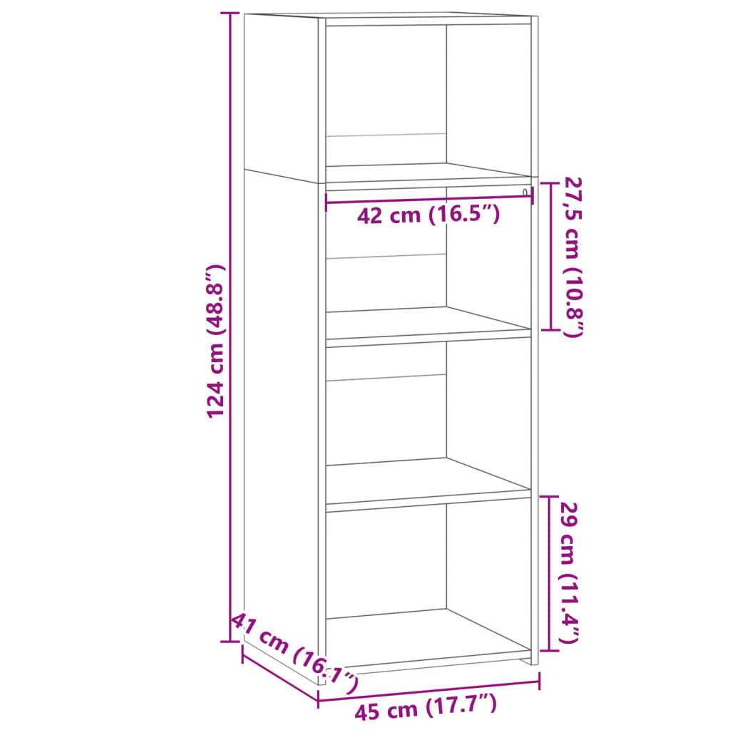 Buffet haut blanc 45x41x124 cm bois d'ingénierie