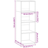 Buffet haut sonoma gris 45x41x124 cm bois d'ingénierie