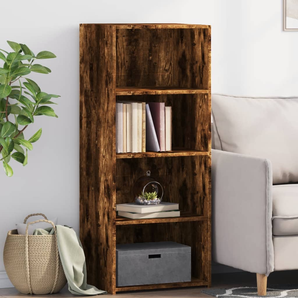 High sideboard smoked oak 50x41x124 cm engineered wood