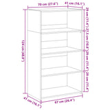 Buffet haut blanc 70x41x124 cm bois d'ingénierie