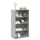 Concrete gray high sideboard 70x41x124 cm engineered wood