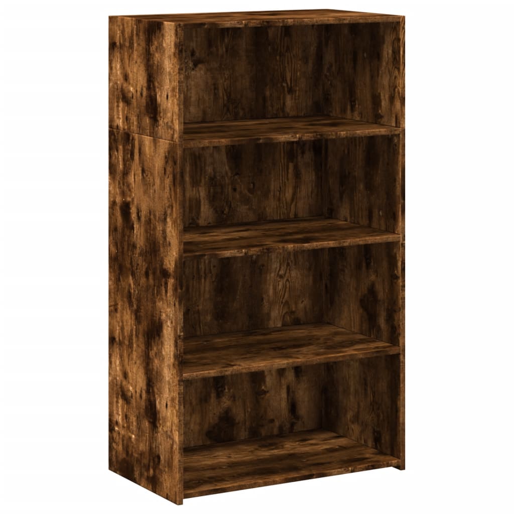 Buffet haut chêne fumé 70x41x124 cm bois d'ingénierie