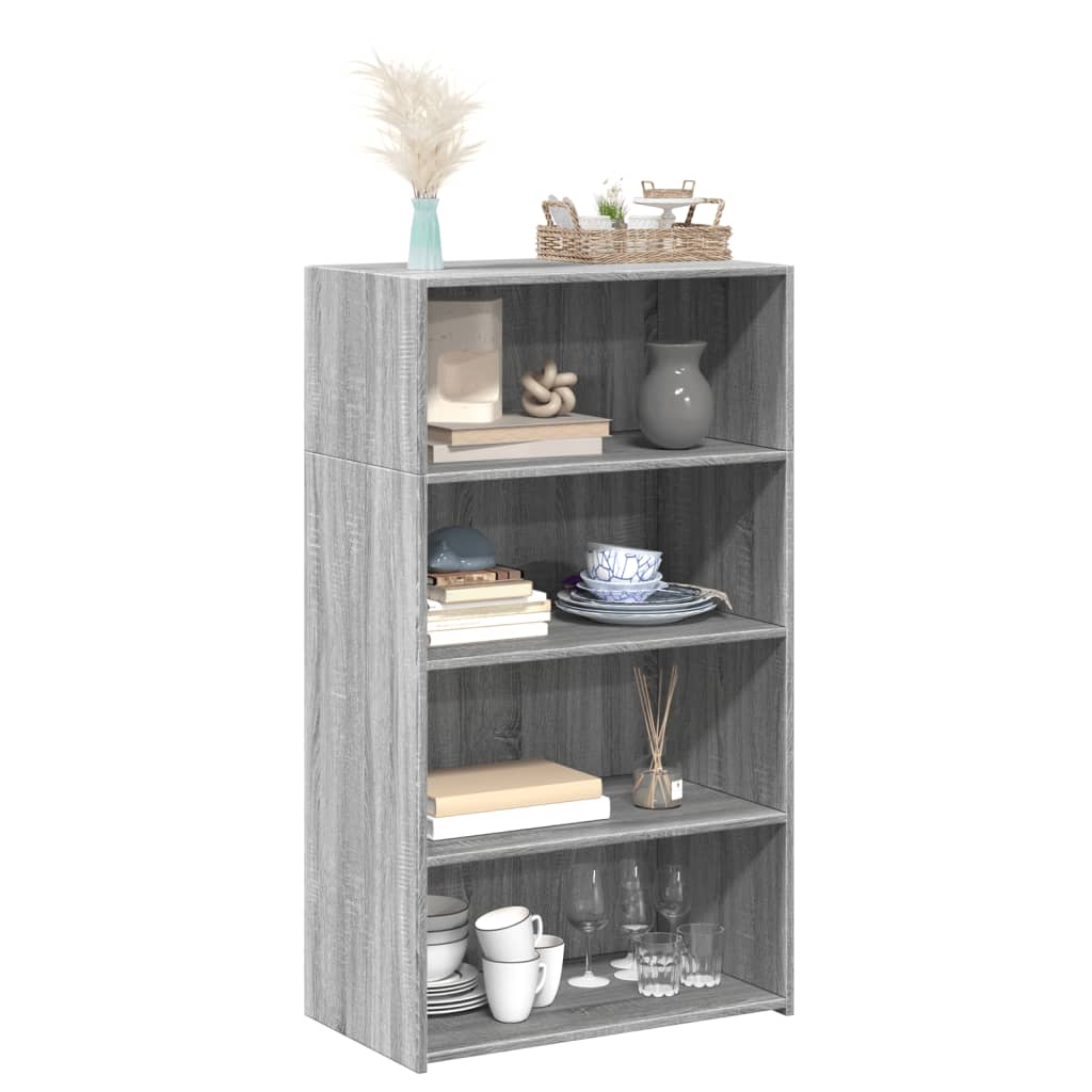 Buffet haut sonoma gris 70x41x124 cm bois d'ingénierie