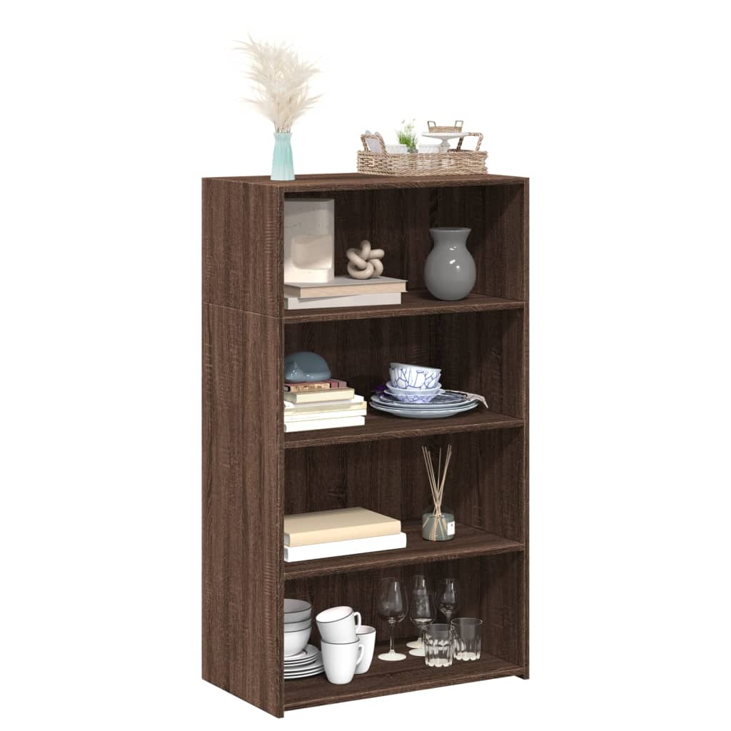 Buffet haut chêne marron 70x41x124 cm bois d'ingénierie