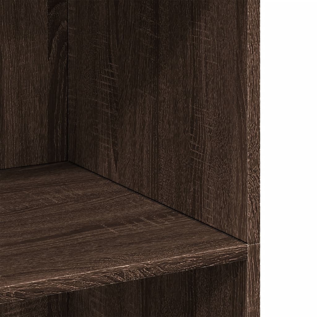 High sideboard brown oak 70x41x124 cm engineered wood