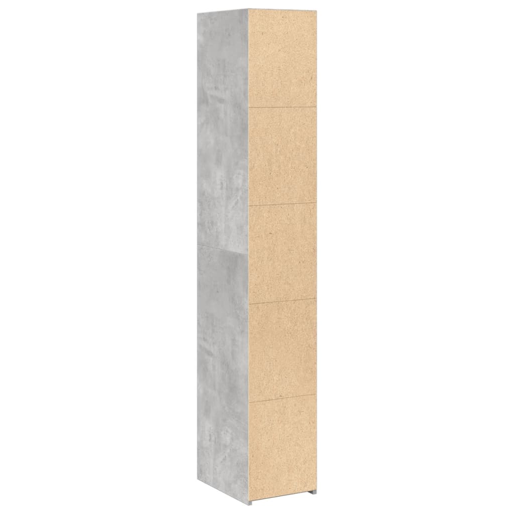 Buffet haut gris béton 30x41x185 cm bois d'ingénierie