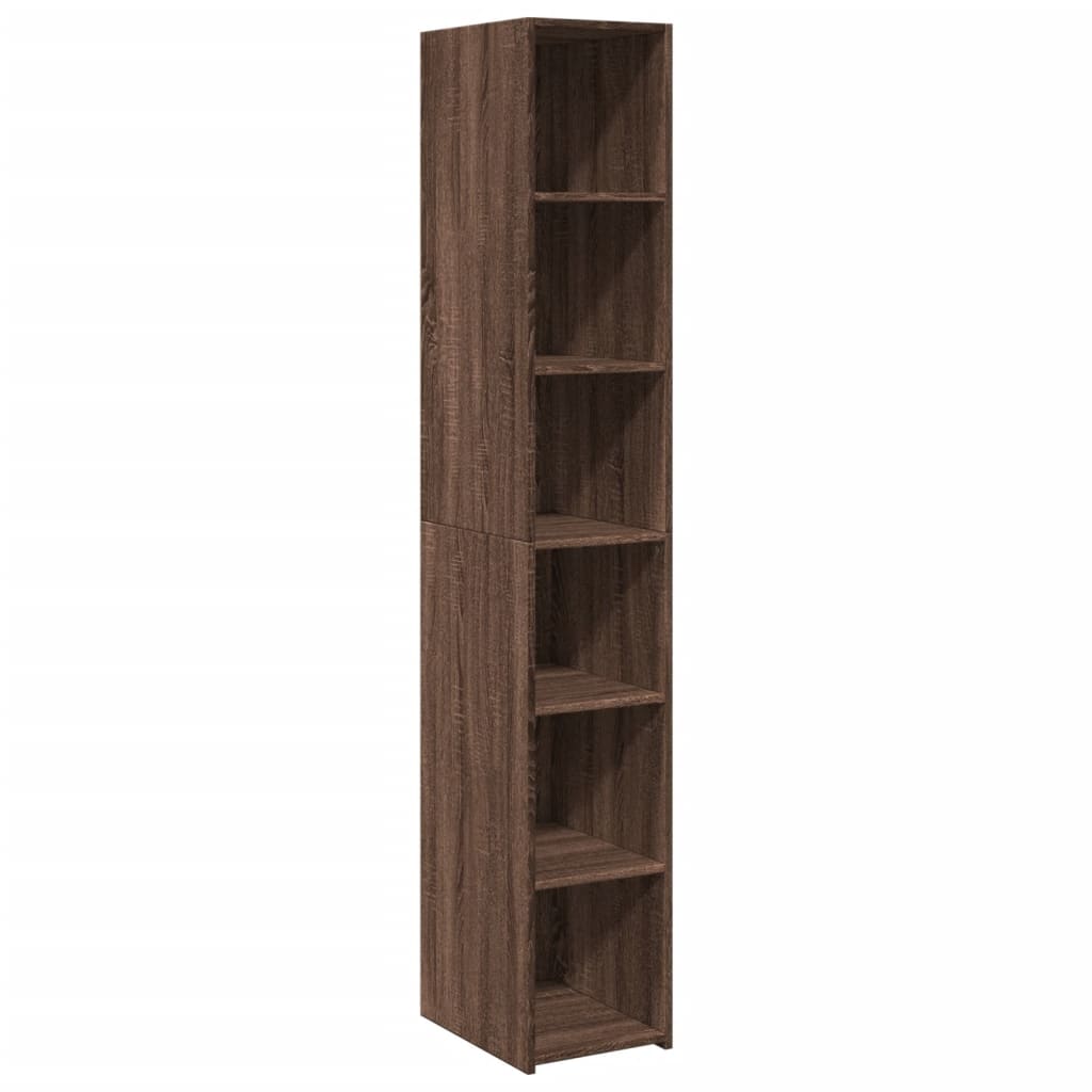 Buffet haut chêne marron 30x41x185 cm bois d'ingénierie