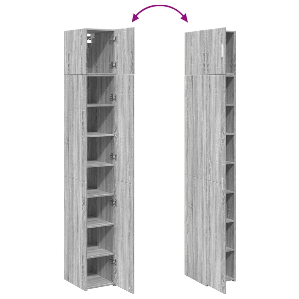 Armoire de rangement mince sonoma gris 30x42,5x225 cm