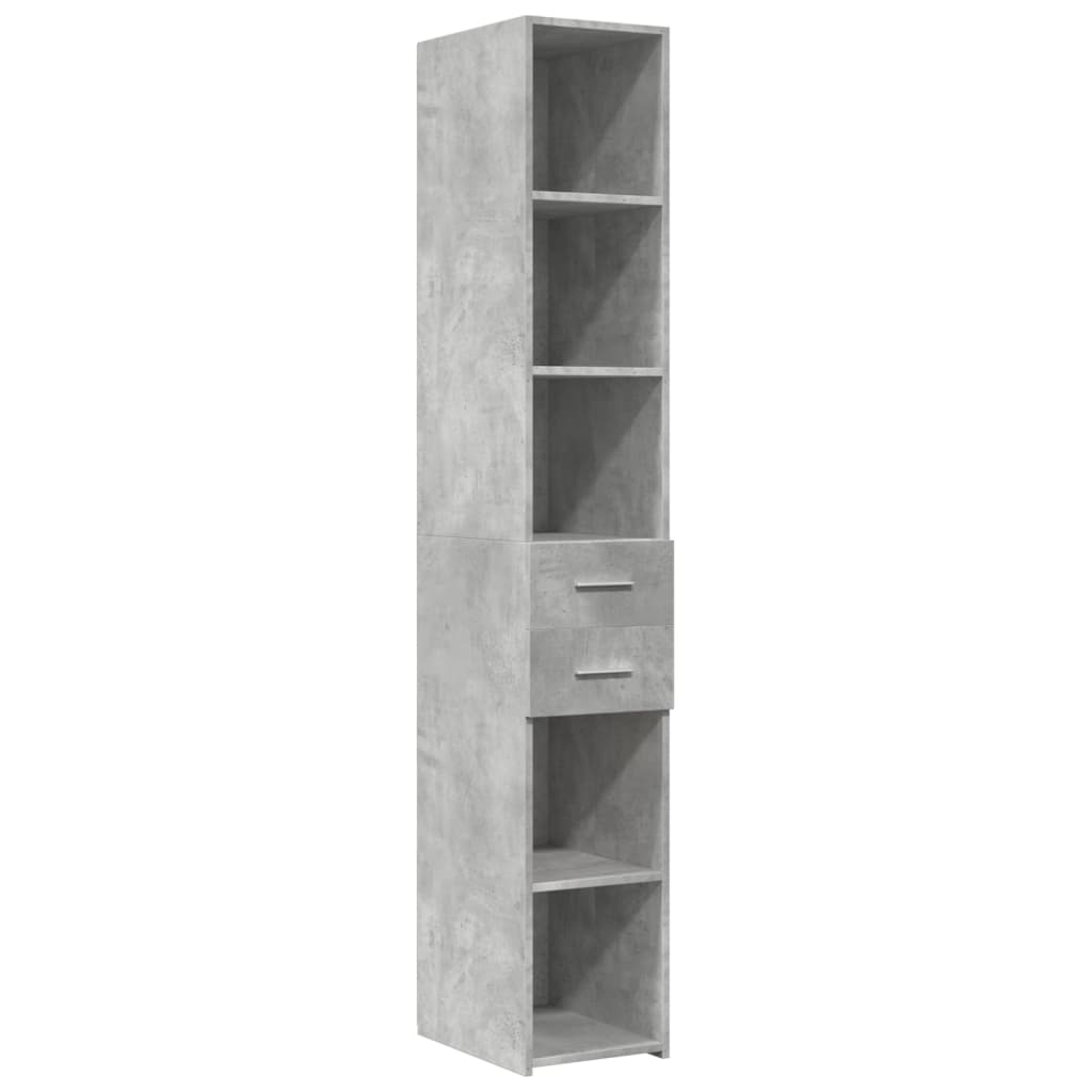 Armoire de rangement mince gris béton 30x42,5x225 cm