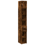 Armoire de rangement mince chêne fumé 30x42,5x225 cm