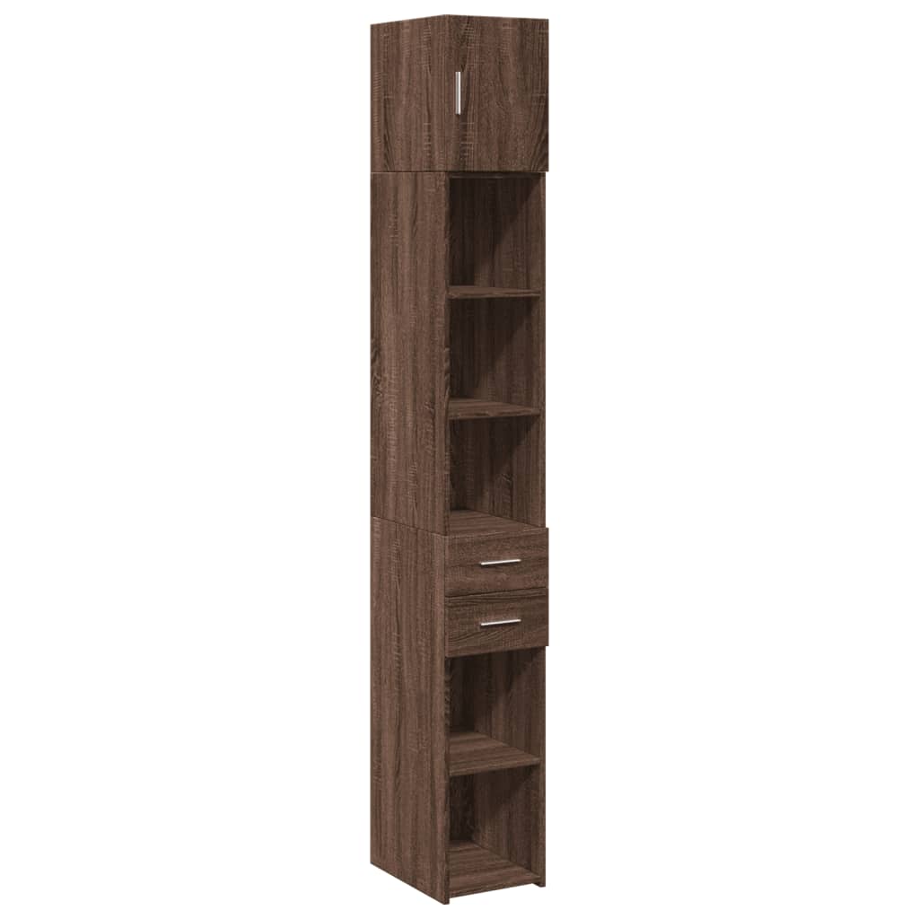 Armoire de rangement mince chêne marron 30x42,5x225 cm