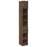 Armoire de rangement mince chêne marron 30x42,5x225 cm