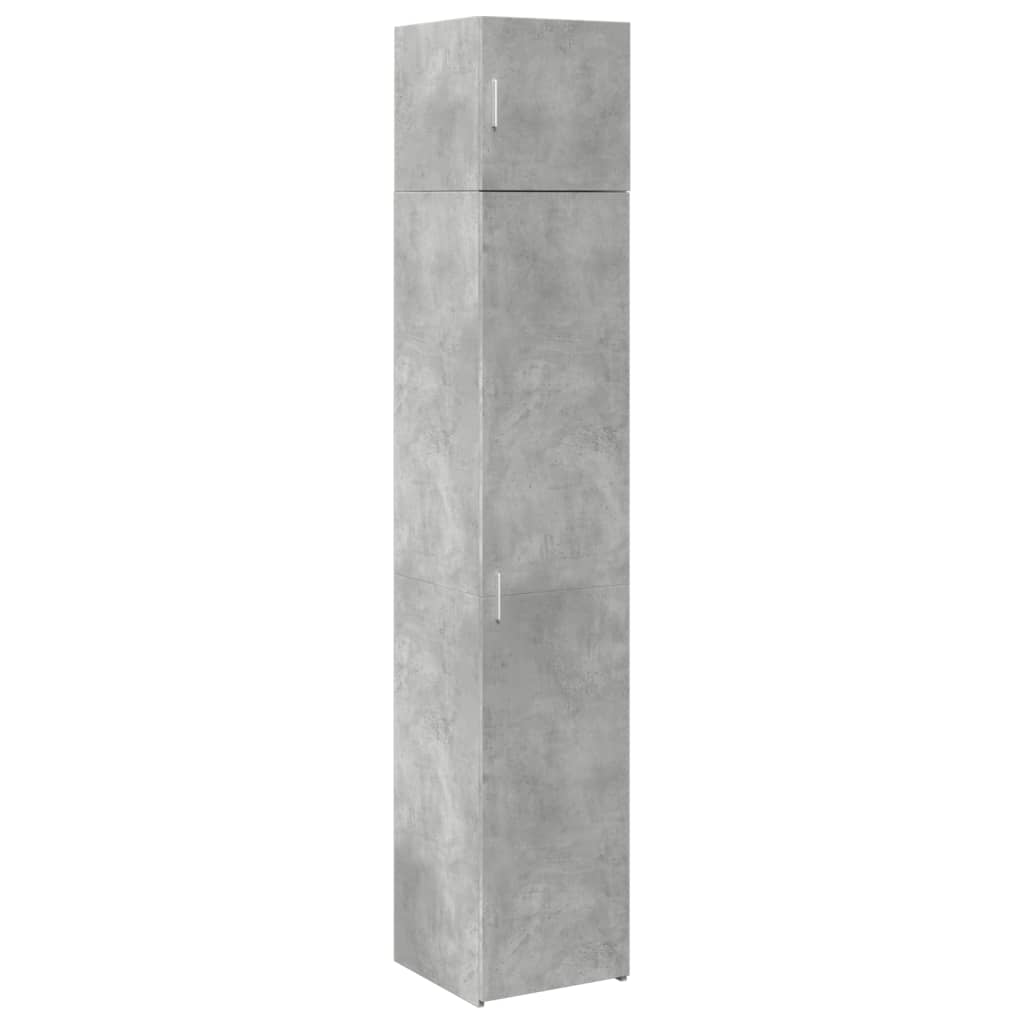 Armoire de rangement mince gris béton 40x42,5x225 cm