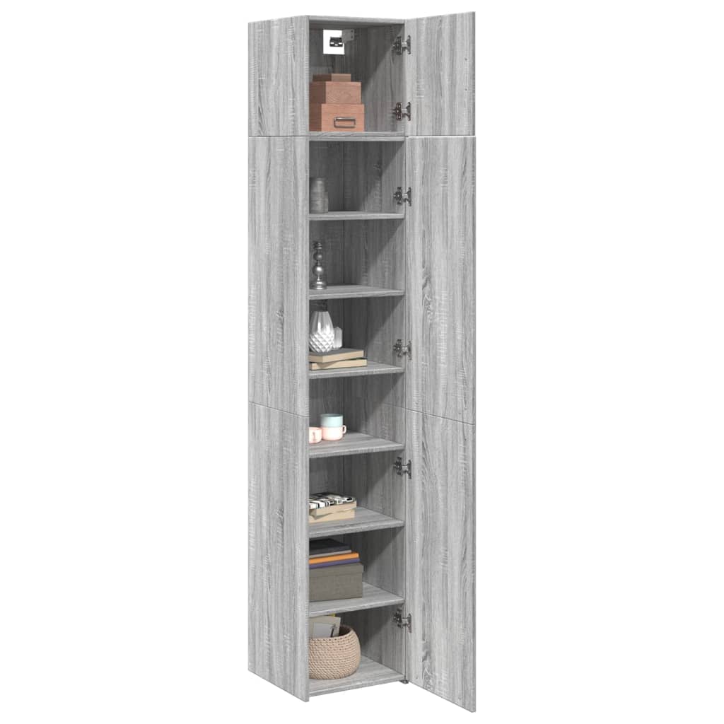 Armoire de rangement mince sonoma gris 40x42,5x225 cm