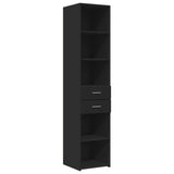 Black slim storage cabinet 40x42.5x225cm engineered wood