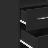 Black slim storage cabinet 40x42.5x225cm engineered wood