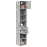 Armoire de rangement mince gris béton 40x42,5x225 cm