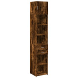 Armoire de rangement mince chêne fumé 40x42,5x225 cm