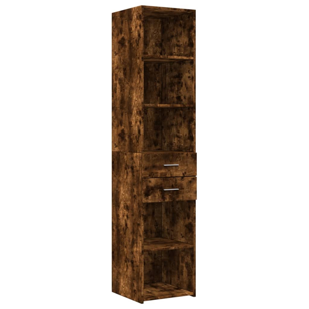 Armoire de rangement mince chêne fumé 40x42,5x225 cm