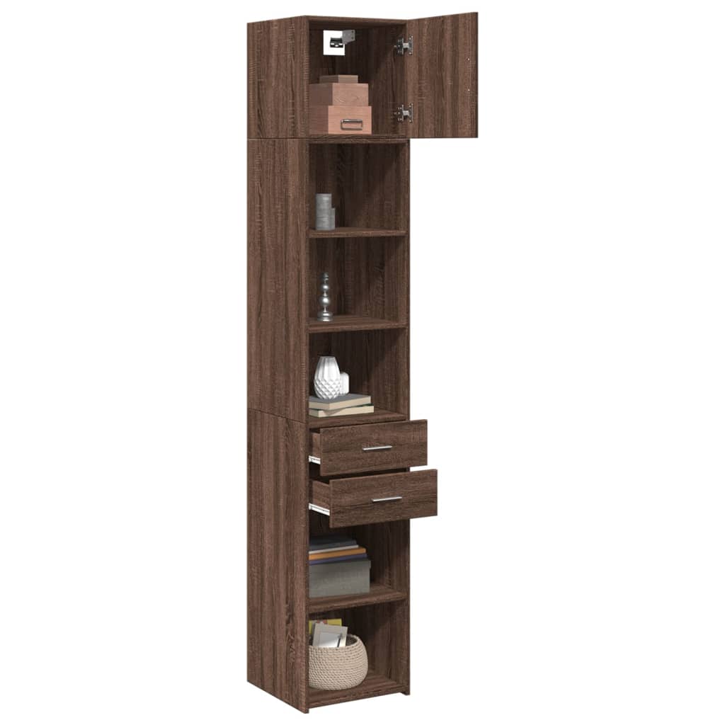 Armoire de rangement mince chêne marron 40x42,5x225 cm