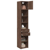 Armoire de rangement mince chêne marron 40x42,5x225 cm