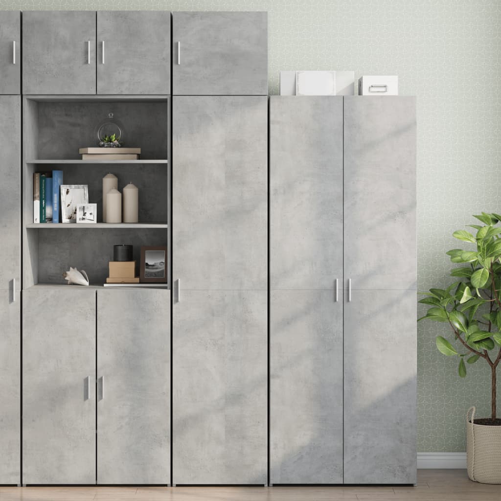 Armoire de rangement mince gris béton 45x42,5x225 cm