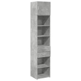 Armoire de rangement mince gris béton 45x42,5x225 cm