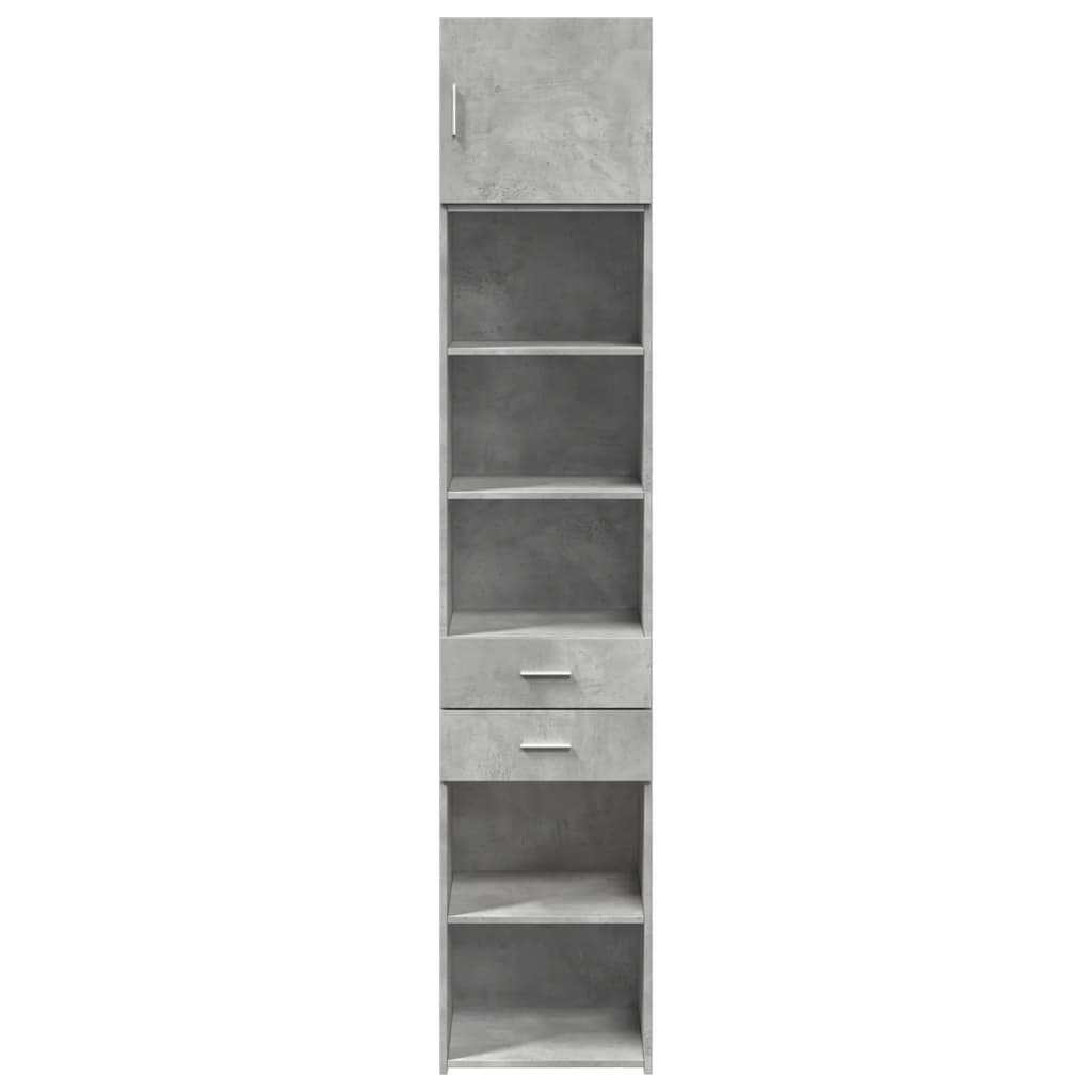 Armoire de rangement mince gris béton 45x42,5x225 cm