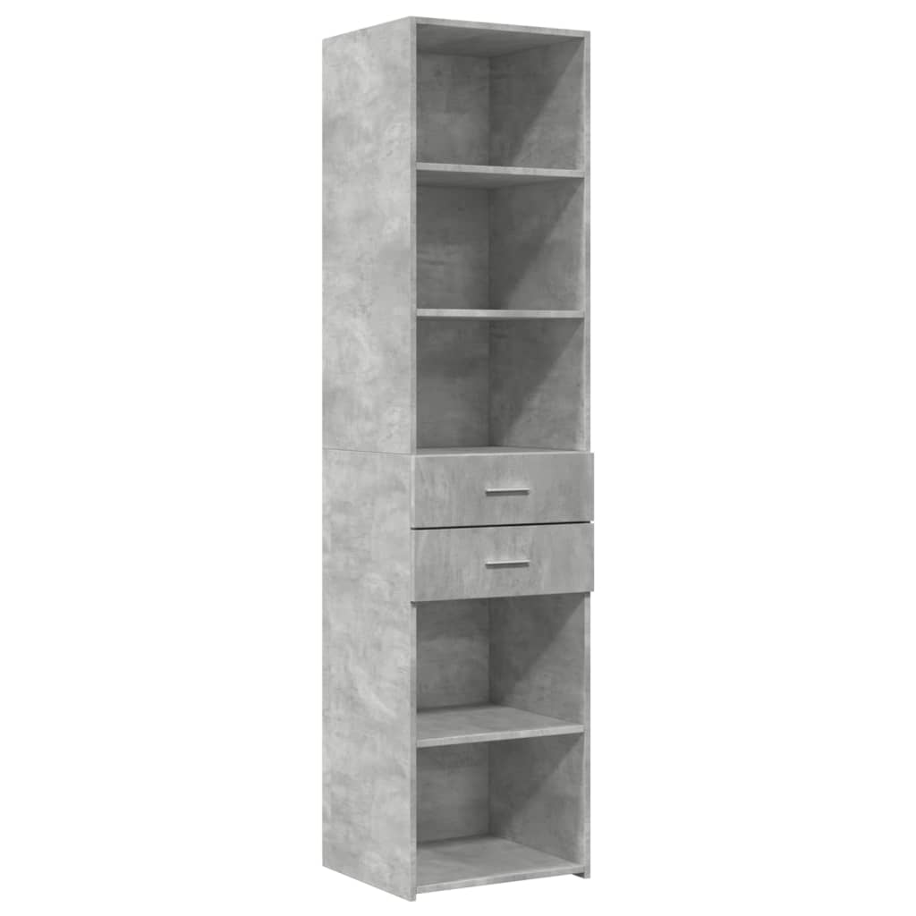 Armoire de rangement mince gris béton 45x42,5x225 cm