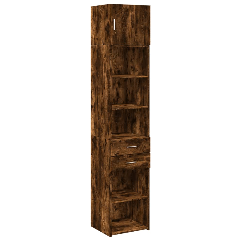 Armoire de rangement mince chêne fumé 45x42,5x225 cm