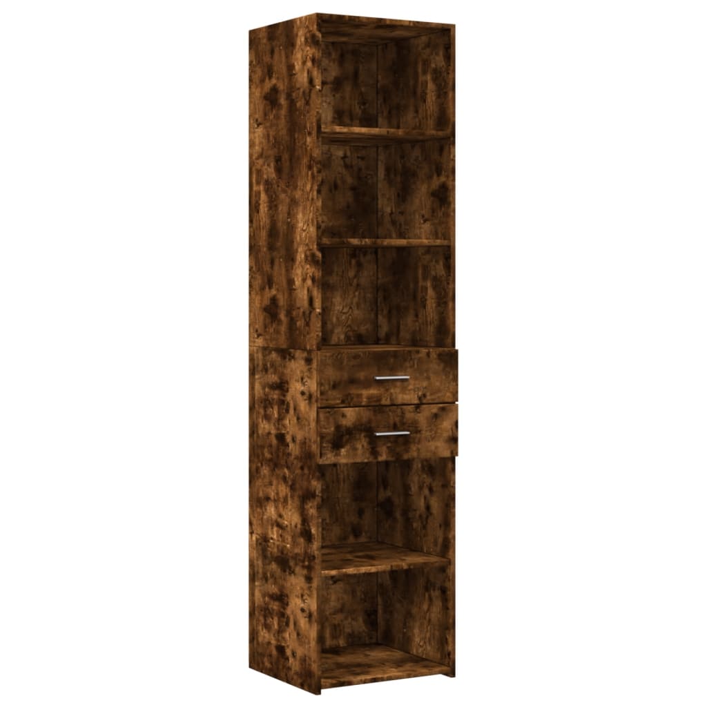 Armoire de rangement mince chêne fumé 45x42,5x225 cm