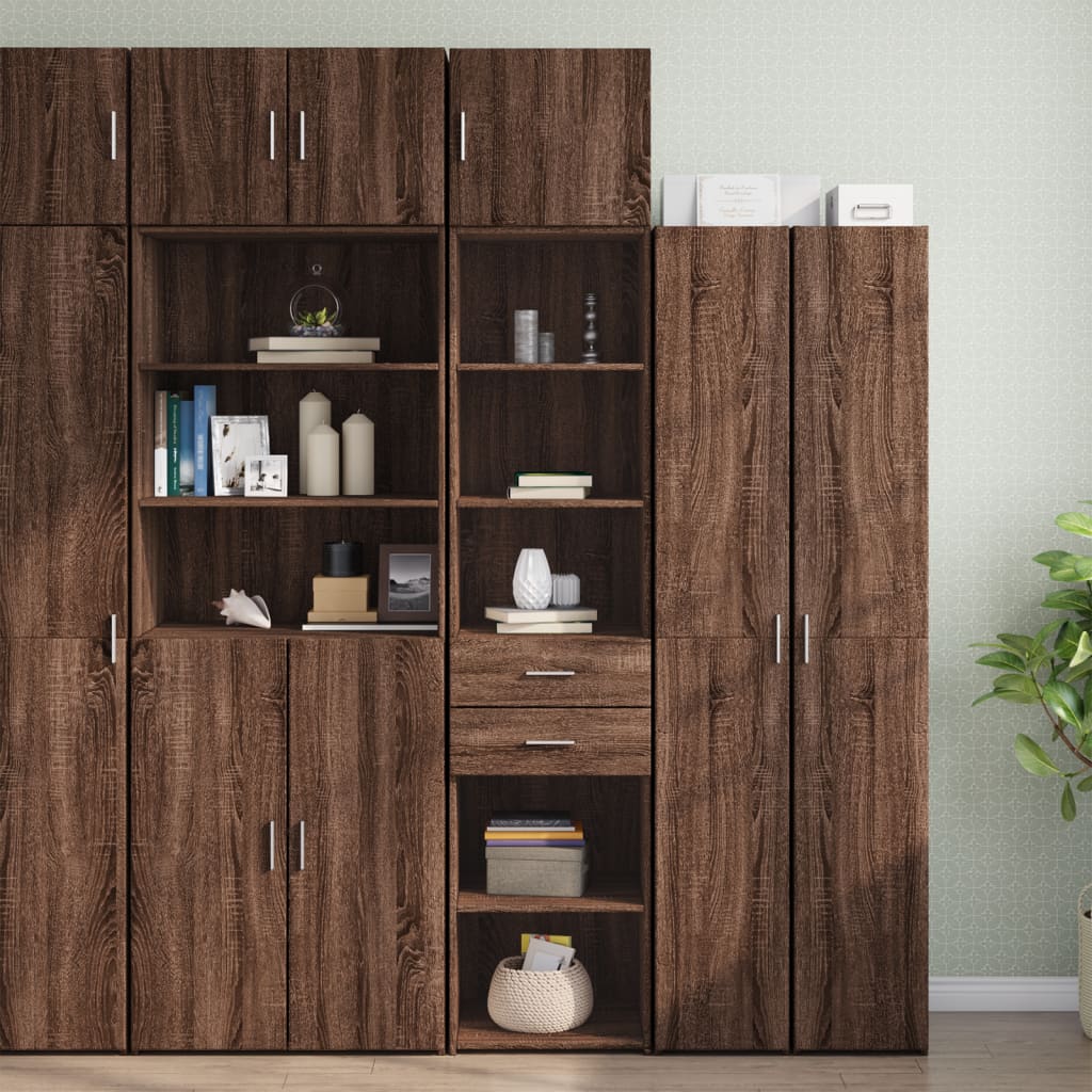 Armoire de rangement mince chêne marron 45x42,5x225 cm