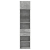 Armoire de rangement mince gris béton 50x42,5x225 cm