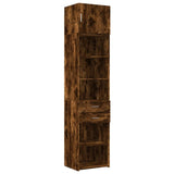 Armoire de rangement mince chêne fumé 50x42,5x225 cm