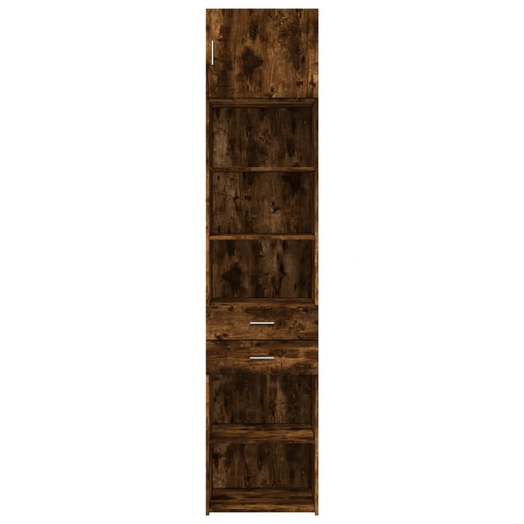 Armoire de rangement mince chêne fumé 50x42,5x225 cm