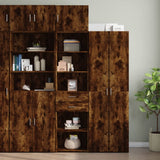 Armoire de rangement mince chêne fumé 50x42,5x225 cm