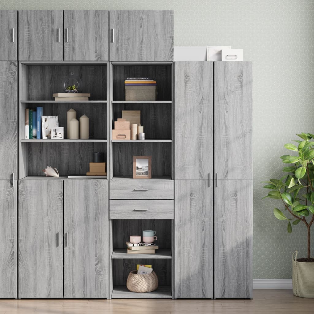 Armoire de rangement mince sonoma gris 50x42,5x225 cm