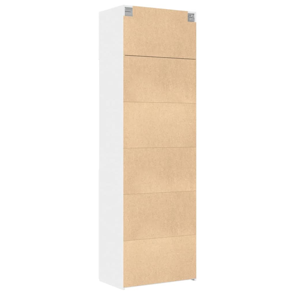 Weißer Lagerschrank 70x42,5x225 cm aus Holzwerkstoff