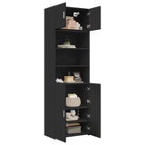 Black storage cabinet 70x42.5x225 cm engineered wood