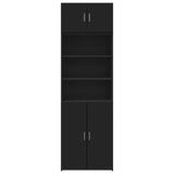 Black storage cabinet 70x42.5x225 cm engineered wood