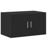 Black storage cabinet 70x42.5x225 cm engineered wood