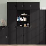 Black storage cabinet 70x42.5x225 cm engineered wood