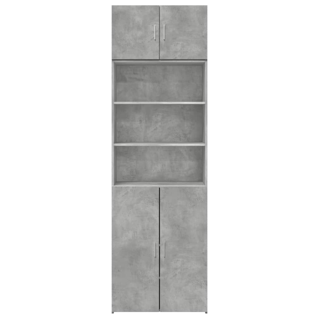 Armoire de rangement gris béton 70x42,5x225cm bois d'ingénierie